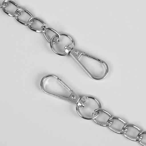 Ручка для сумки, с цепочками и карабинами, 120×1.8 см, коричневая