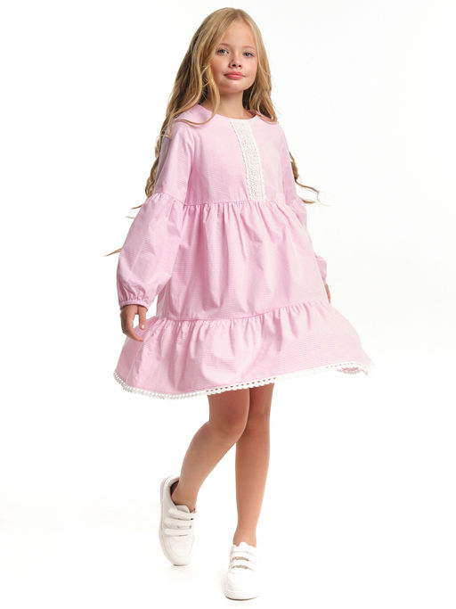 Нарядное платье для девочки модная детская одежда UD 7776 роз клетка - Mini maxi фото 3