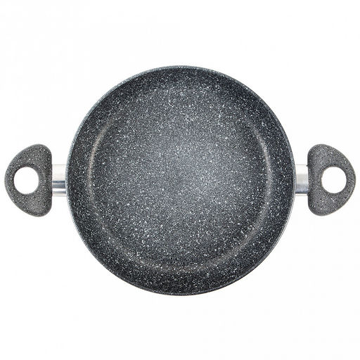 Жаровня с антипригарным покрытием д28см Stone Pan, h6,7см, s0,3см, ручки из термостойкого пластика, усиленное минералами покрытие (Россия) - Домашняя мода фото 2