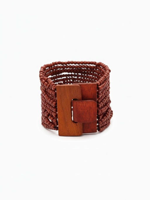 Браслет плетёный, 20×5 см, коричневый