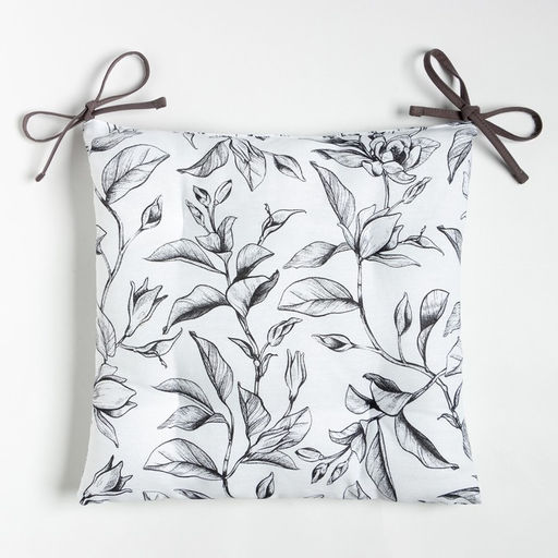 Сидушка на стул Доляна Plant leaves 42х42 см, 100% хл, рогожка 164 г/м2  фото 2