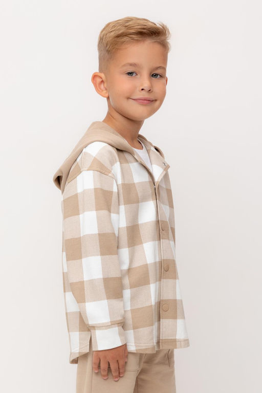 Crockid _ КР 302681/темно-бежевый,клетка виши к534 рубашка для мал  фото 4