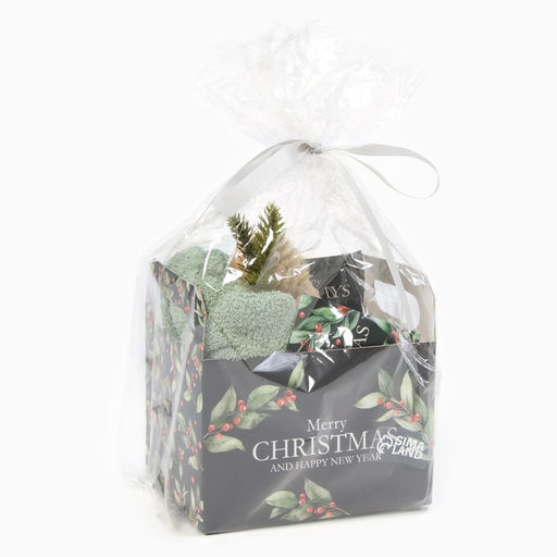 Набор новогодний подарочный «Этель» Christmas berries, полотенце 30×60 см и аксессуары (4 предмета)