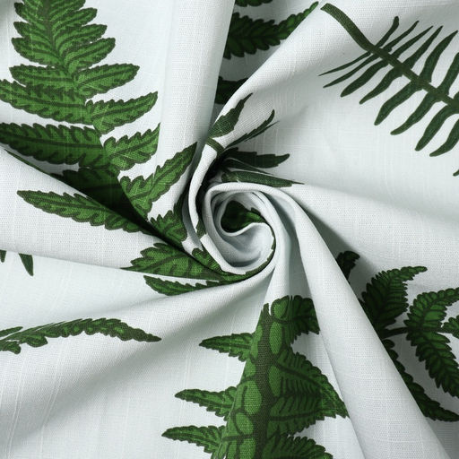 Шторы для кухни с подхватами Этель «Папоротник», 150×180 см - 2 шт., репс 220 г/м², 100% хл