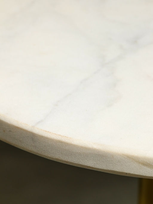 Столик кофейный, 30×30×55 см, манговое дерево, алюминий, мрамор