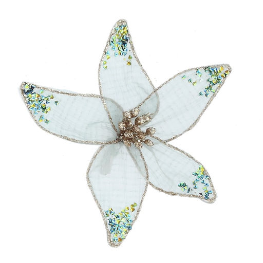 Цветок искусственный "Пуансеттия" (на клипсе), L14 W14 H6,5 см