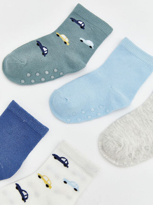 Araba Desenli Erkek Bebek Soket ?orap 5li