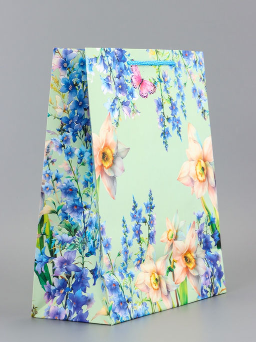 Цена за 2 шт. Пакет подарочный ламинированный вертикальный Утро в поле, 26?12?32 см