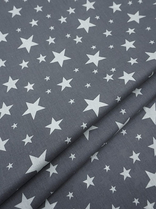 Бязь Звездное монако цв.графитово-серый, ш.2.2м, хлопок-100%, 110гр/м.кв - Купава фото 4