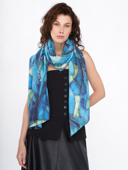 Большой, мягкий, тонкий и очень нежный двусторонний палантин с рисунком - Tantino фото 13