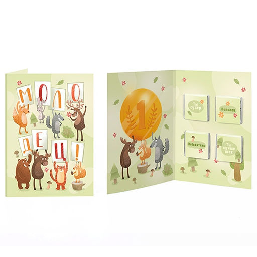 Открытка с шоколадом Молодец! - Фуд сторис фото 3