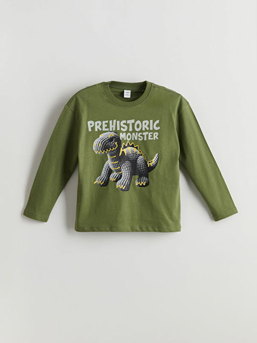 Dinozor Bask?l? Erkek ?ocuk Ti??rt ve Pantolon 2li