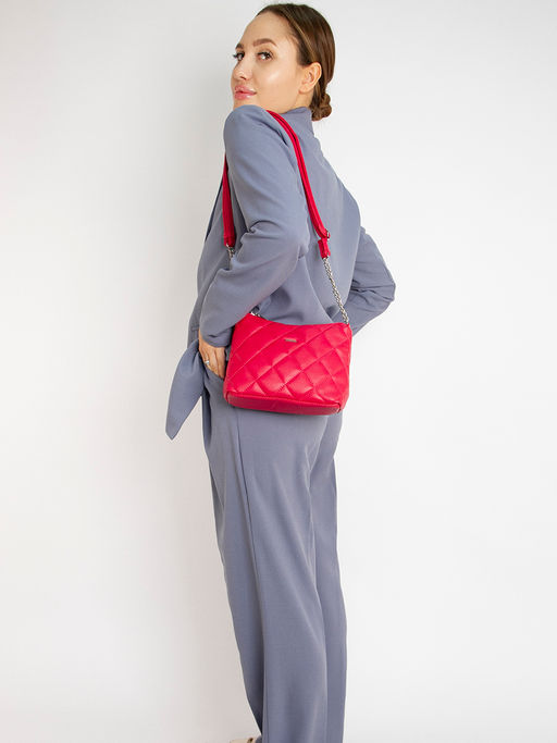 LACCOMA сумка Амелия-24-L815-маджента эко кожа хлопок  фото 6