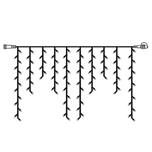 Электрогирлянда светодиодная Бахрома, 3*0,7м, 96 ламп, синий