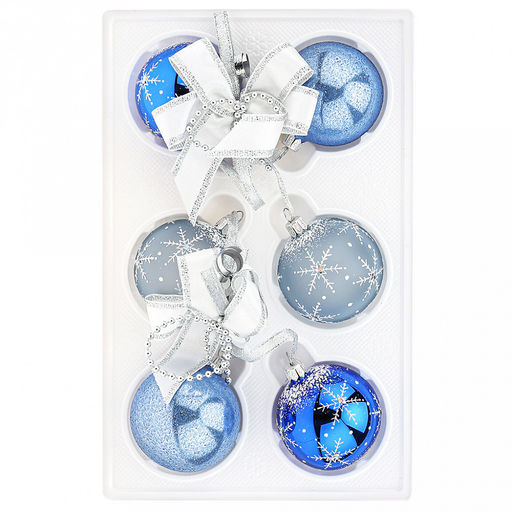 Елочная игрушка гирлянда стеклянная Обаяние, набор 2 штуки по 3 шара 6,2см, ручная художественная роспись, цвета микс, подарочная упаковка (Россия) - Домашняя мода фото 3