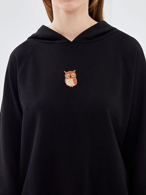 Kap??onlu Nak??l? Oversize Kad?n Kal?n Sweatshirt Tunik