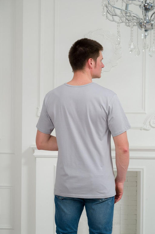 Футболка мужская из кулирки серый - Амадэль фото 3