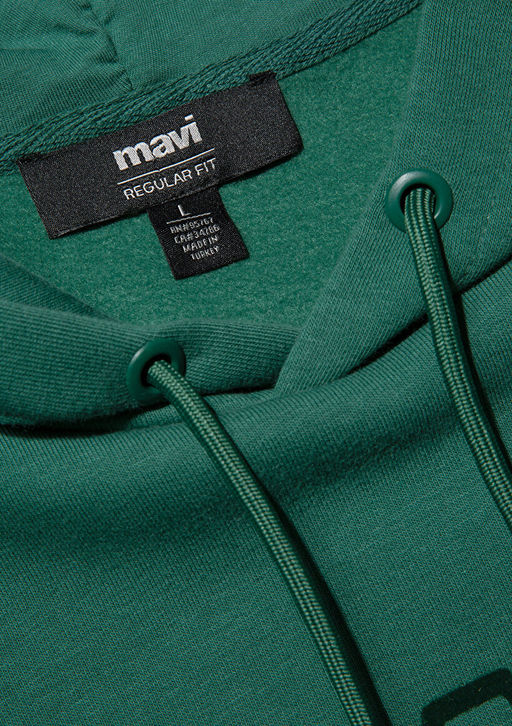Mavi Logo Bask?l? Kapusonlu Yesil Sweatshirt  фото 6