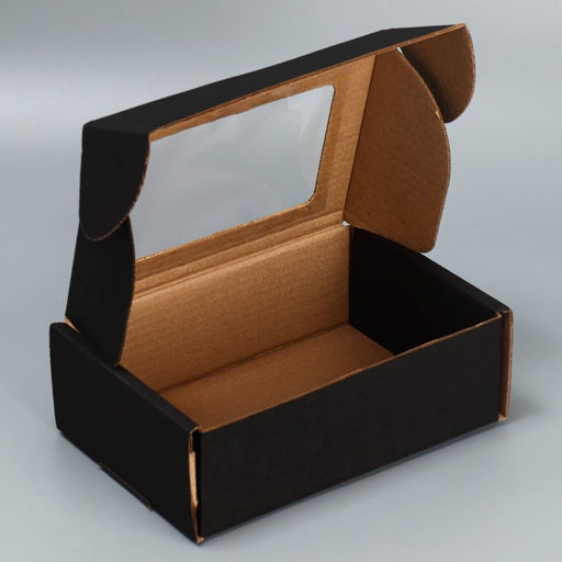 Цена за 5 шт. Коробка сборная с окном Черный24х8х16 см - Дарите счастье фото 3