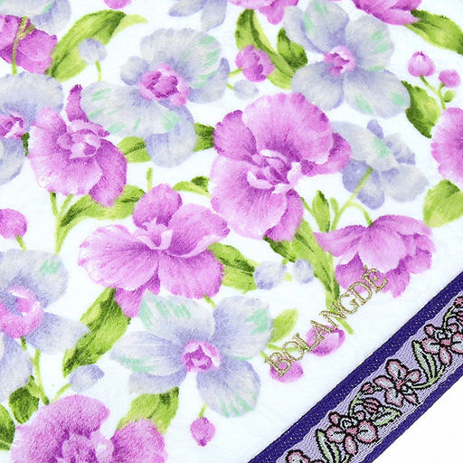 "Япония-2030" Полотенце махровое 34х78см, плотность 300гр/м2, 100% хлопок, Орхидея светлая, белый, Bolangde (Китай)