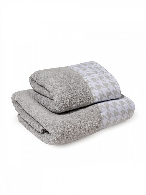 Набор махровых полотенец 2шт 35x70, 50x90 серый махровая ткань