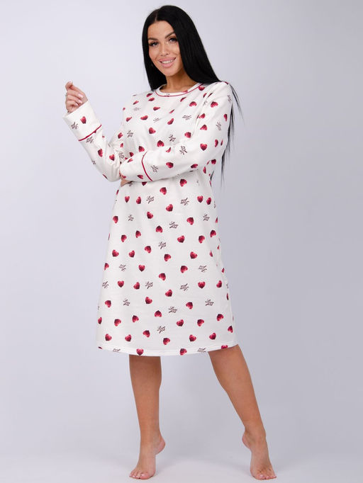 Сорочка Лорейн, футер с начёсом - Малина фото 5