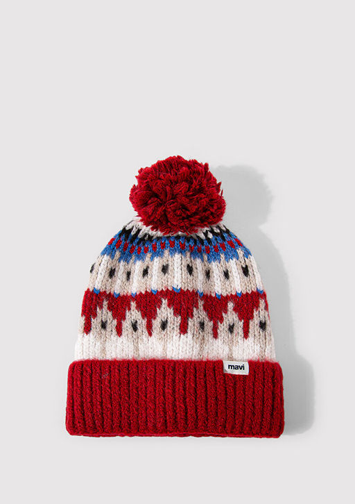 Ponponlu K?rm?z? Bere - Mavi фото 2