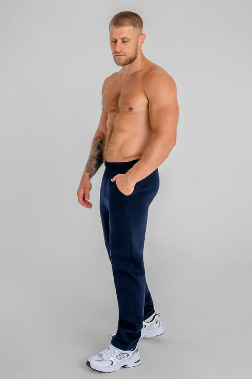 Арт. 62902 Брюки мужские с начесом 48-56 (5 шт) Цвет:темно-синий