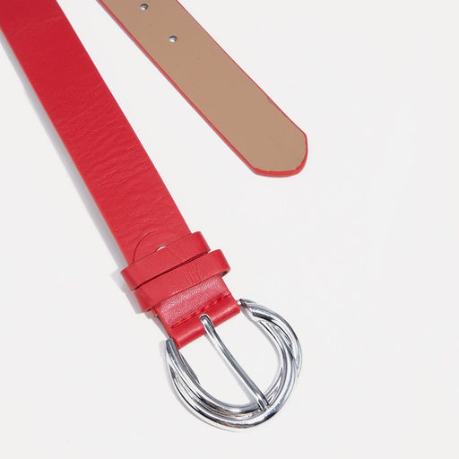 Ремень женский, ширина 3,5 см, винт, пряжка метал, цвет красный - Simaland фото 2