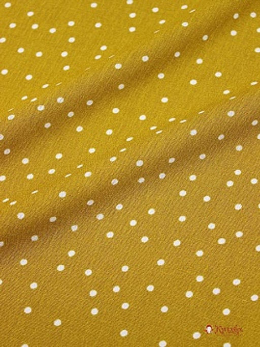 Креп-вискоза с эфф.жатости Россыпь мелкого гороха на темно-горчичном, СОРТ2, ш.1.42м, вискоза-100% - Купава фото 7