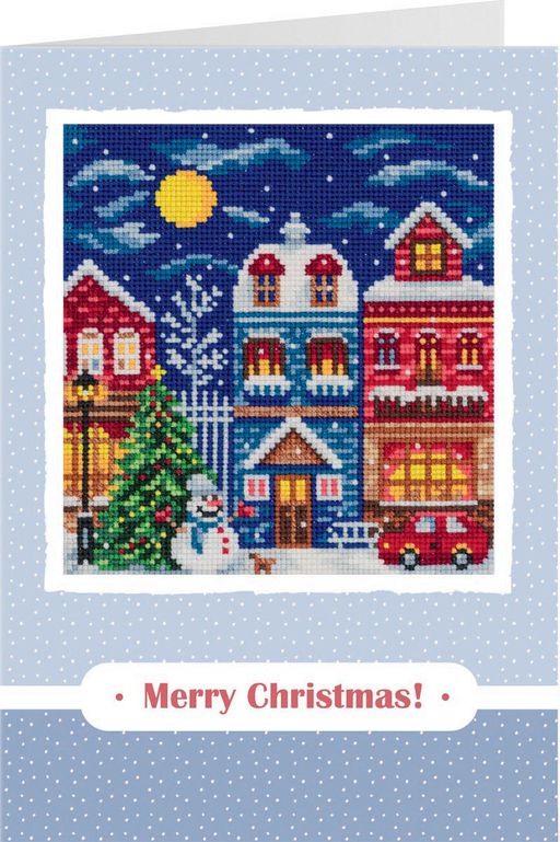 Набор для вышивания PANNA OT-7368 Открытка. Зимний городок 11.5 х 12 см