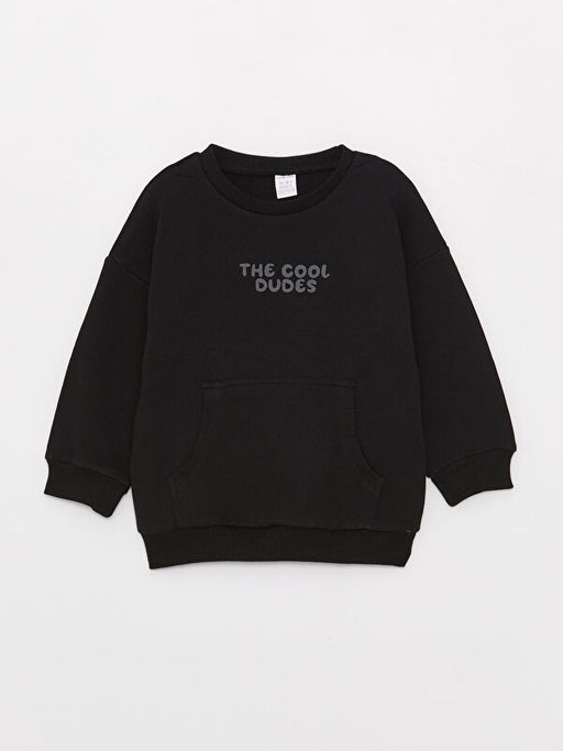 Bisiklet Yaka Uzun Kollu Bask?l? Erkek Bebek Sweatshirt ve E?ofman Alt? 2li Tak?m - Waikiki фото 2