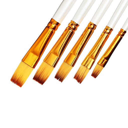 Набор кистей для рисования, синтетика, 5 штук: № 1/8, 3/8, 5/8, 1/2, 1/4, плоские, в блистере, международный размер