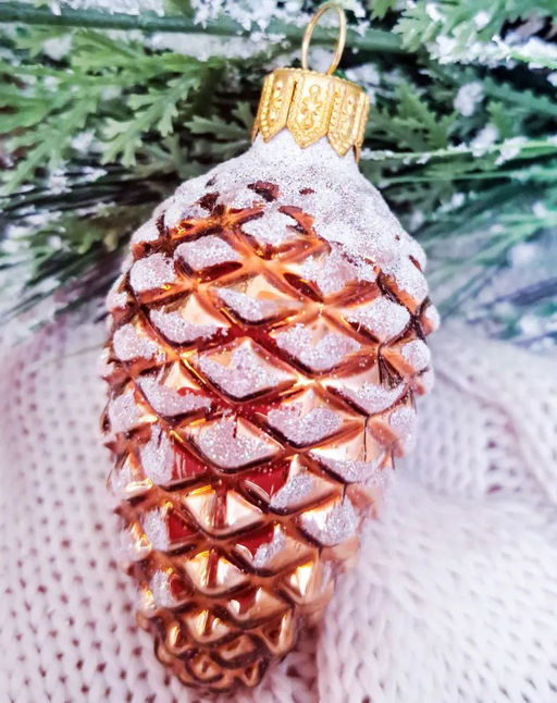 (цена за 3 шт) Елочное украшение Шишка в снегу Ф2-90/131 - Коломеев фото 3