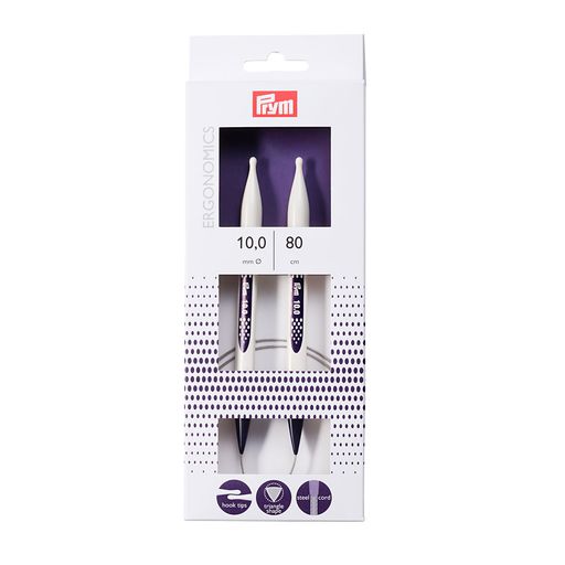 Спицы PRYM 215813 круговые Ergonomics пластик d 10.0 мм 80 см 1 шт СК/Распродажа