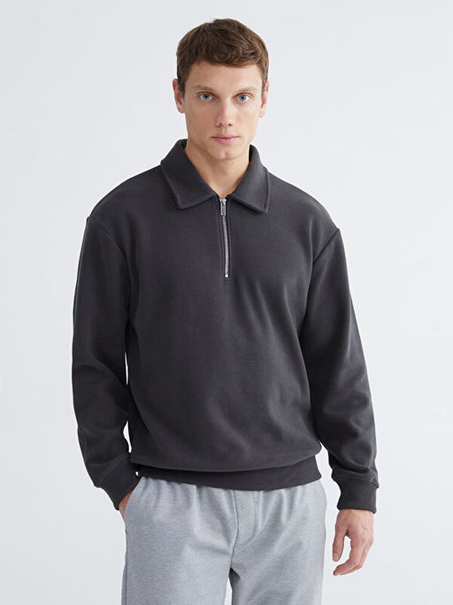 Polo Yaka Erkek Sweatshirt