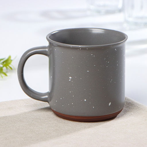 Кружка керамическая Доляна Клео, 330 мл, цвет серый  фото 3