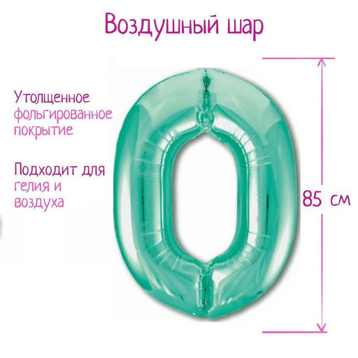 Воздушный шар фольгированный 40" «Цифра 0»