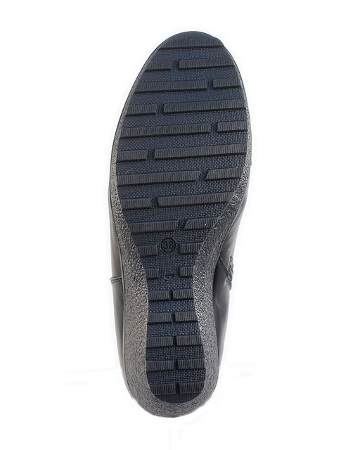 Полусапожки женские на платформе черные, кожа, молния