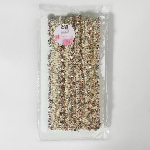 Тесьма декоративная «Твидовая», двусторонняя, 30 мм, 5±0.5 м, песочно-розовая