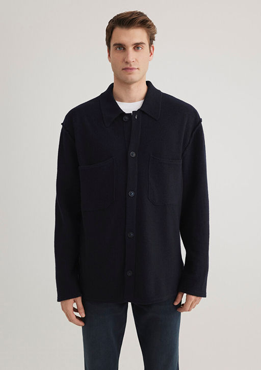 Dugmeli Lacivert H?rka - Mavi фото 4