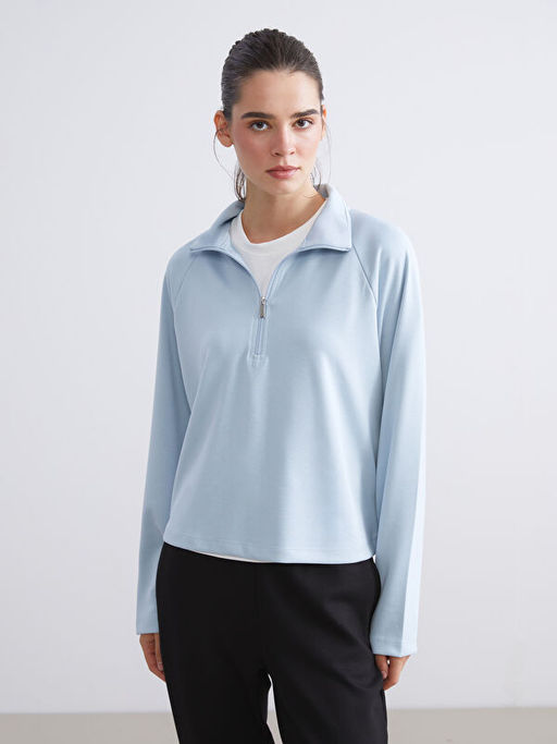 Dik Yaka Oversize Kad?n Sweatshirt