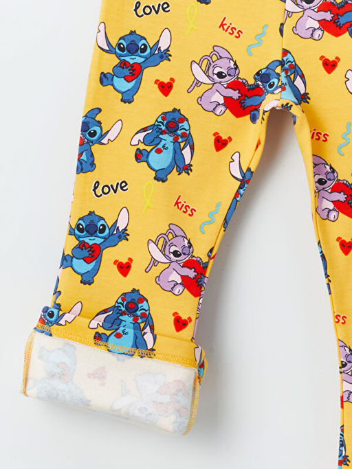 Beli Lastikli Lilo ve Stitch Bask?l? K?z Bebek Tayt - Waikiki фото 2