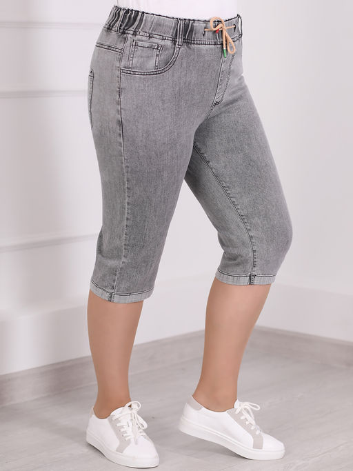 1У-52 2258.В.С1 Капри джинсовые - Almond фото 2