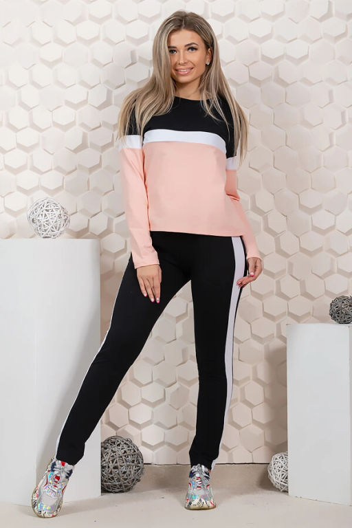 Костюм женский, цвет черный оранжевый белый