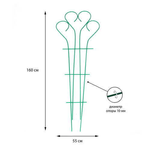 Шпалера, 160×55×1 см, металл, зелёная, «Декоративная»