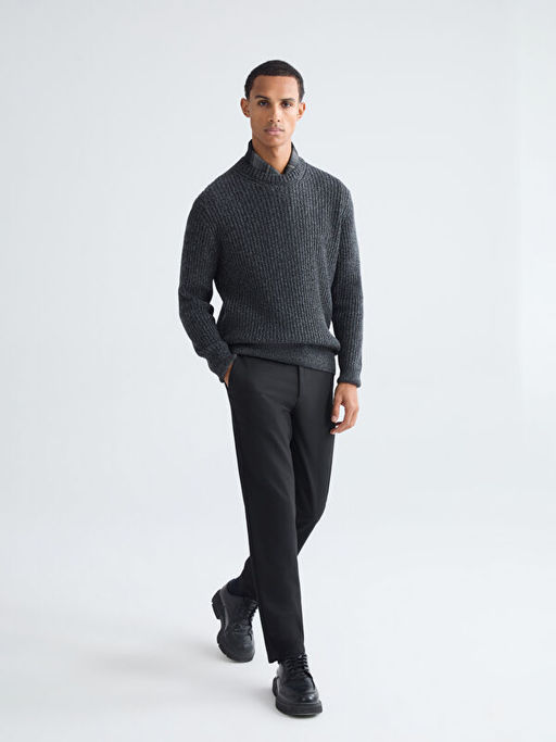 Bisiklet Yaka Erkek Triko Kazak