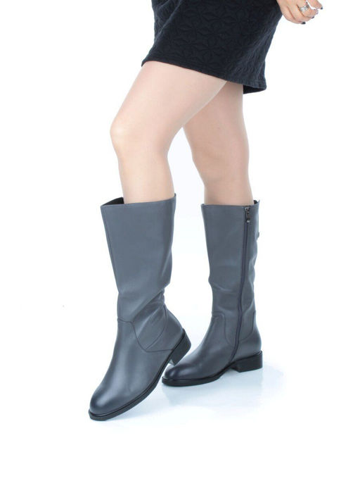 02-FI920-2M DK. GRAY Сапоги зимние женские (натуральная кожа, байка, натуральный мех) - Фабричный китай фото 14