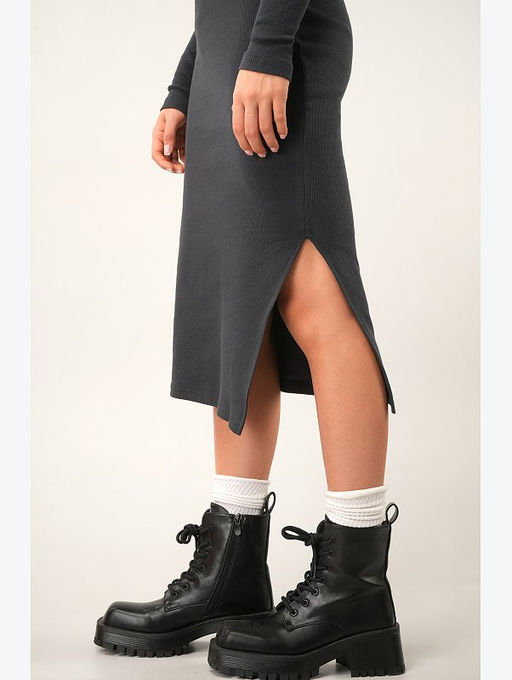 Женское платье-поло в рубчик Happyfox