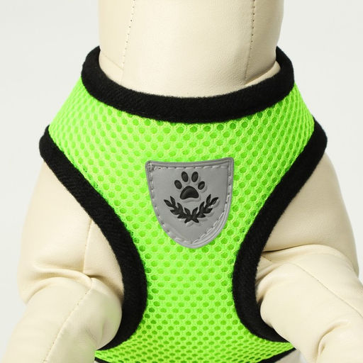 Комплект амуниции с мягкой шлейкой и светоотражающей нашивкой, L, ОШ 33 см, ОГ 36-48, зелёный 761434 - Пижон фото 6